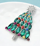 Vintage look stunning diamonte silver plated christmas tree brooch cake pin jj23