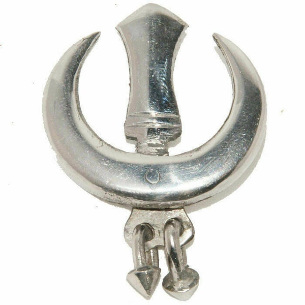 Sarbloh chand tora hand made punjabi sikh singh kaur khanda pin brooch gift bbb1