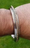 Sikh kara stainless steel twisted brass copper edge kada singh kaur bangle u7