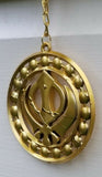 Khanda car hanger gold plated punjabi sikh stunning evil protection pendant ccc9