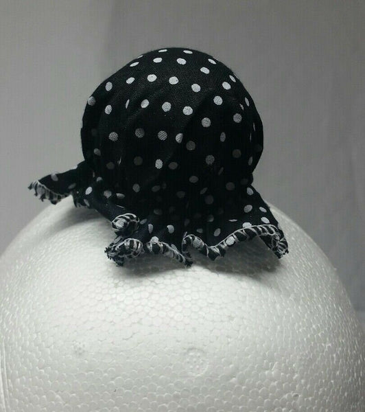 Sikh punjabi black dots kids baby jooda rumal juda head top knot elastic roomal