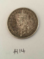 Antique fine silver one rupee british india 1918 king george coin h14 uncleaned