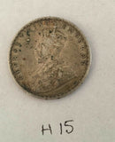 Antique fine silver one rupee british india 1917 king george coin h15uncleaned