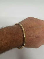 Sikh Brass Kara 22ct Gold look Smooth Round Sikh Singh Kaur khalsa Bangle K7A