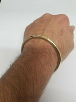 Sikh Brass Kara 22ct Gold look Smooth Round Sikh Singh Kaur khalsa Bangle K7A