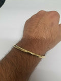 Sikh Brass Kara 22ct Gold look Smooth Round Sikh Singh Kaur khalsa Bangle K7A