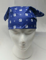 Sikh punjabi blue khalsa khanda bandana head wrap gear rumal handkerchief xy2