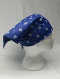 Sikh punjabi blue khalsa khanda bandana head wrap gear rumal handkerchief xy2