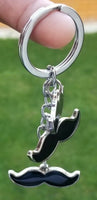 Sikh punjabi moustache singh kaur khalsa stainless steel key chain key ring pp