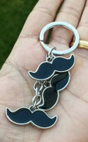 Sikh punjabi moustache singh kaur khalsa stainless steel key chain key ring pp