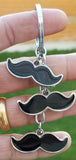 Sikh punjabi moustache singh kaur khalsa stainless steel key chain key ring pp