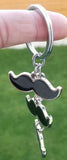 Sikh punjabi moustache singh kaur khalsa stainless steel key chain key ring pp