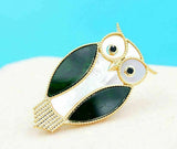 Vintage look gold plated stunning owl brooch suit coat broach collar pin b49j