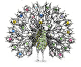 Peacock brooch gold silver plated broach colourful stones celebrity queen pin i1