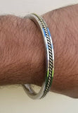 Sikh kara stainless steel twisted brassedge flat kada singh kaur karra bangle w3