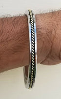 Sikh kara stainless steel twisted brassedge flat kada singh kaur karra bangle w3