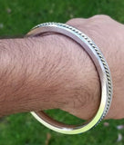 Sikh kara stainless steel twisted brassedge flat kada singh kaur karra bangle w3