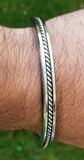 Sikh kara stainless steel twisted brassedge flat kada singh kaur karra bangle w3