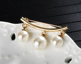 Valentine imitation pearls brooch retro vintage look gold plated design pin gg26