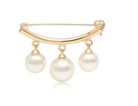 Valentine imitation pearls brooch retro vintage look gold plated design pin gg26