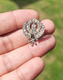 Khanda brooch silver plated stunning diamonte sikh pin singh kaur broach k63 new