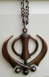 Punjabi sikh large copper colour singh kaur khanda car rear mirror pendant ss7