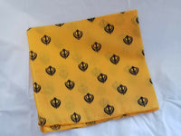 Sikh punjabi singh kaur yellow khalsa khandas bandana head wrap gear rumal hanky