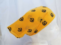 Sikh punjabi singh kaur yellow khalsa khandas bandana head wrap gear rumal hanky