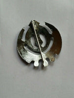 Unisex chrome plated plain punjabi sikh small khanda brooch pin brilliant finish