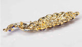 Peacock brooch lucky vintage look gold plated celebrity broach queen pin s2 new