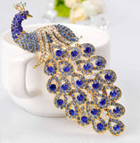 Peacock brooch lucky vintage look gold plated celebrity broach queen pin s2 new