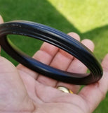 Black sarbloh pure iron kada lines heavy sikh singh kaur khalsa kara bangle l3