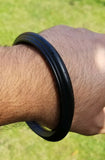 Black sarbloh pure iron kada lines heavy sikh singh kaur khalsa kara bangle l3