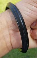 Black sarbloh pure iron kada lines heavy sikh singh kaur khalsa kara bangle l3