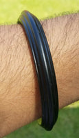 Black sarbloh pure iron kada lines heavy sikh singh kaur khalsa kara bangle l3