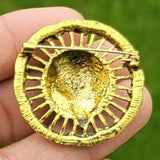 Lion brooch vintage look queen broach stunning gold silver plated pin kk5 new