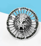 Lion brooch vintage look queen broach stunning gold silver plated pin kk5 new