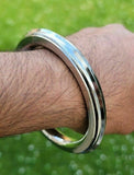 Stunning stainless steel one edge kara bracelet sikh kada singh kaur bangle q1