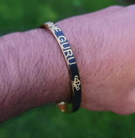 Sikh waheguru kara laser engraved khanda sikh kaur singh bangle black kada j18