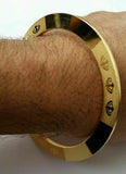 Gold plated laser engraved khandas sikh singh khalsa chakri kada bangle kara da1