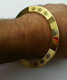 Gold plated laser engraved khandas sikh singh khalsa chakri kada bangle kara da1