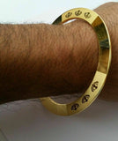 Gold plated laser engraved khandas sikh singh khalsa chakri kada bangle kara da1