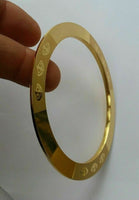 Gold plated laser engraved khandas sikh singh khalsa chakri kada bangle kara da1