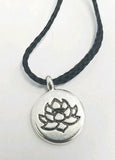 Small stunning stainless steel evil eye protection lotus hindu budha pendant ff3