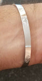 New silver plated laser engraved khandas sikh singh khalsa kara bangle kada d10