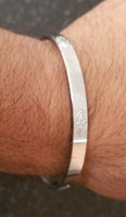 New silver plated laser engraved khandas sikh singh khalsa kara bangle kada d10