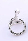 Evil eye protection amulet silver plated snake hindu lucky ring adjustable z26