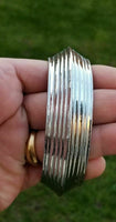 Sikh sarbloh iron lines design chunky bangle heavy singh kaur khalsa kara f7