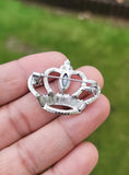 King crown brooch gold silver plated stunning diamonte celebrity queen pin u23