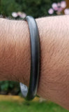 Black sarbloh pure iron kada round smooth sikh singh kaur khalsa kara bangle l2